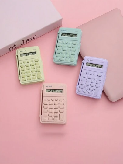 1 个迷你学生计算器，可爱时尚的设计，8 位数字显示，适合工作、学习、财务、会计、便携式手持计算器