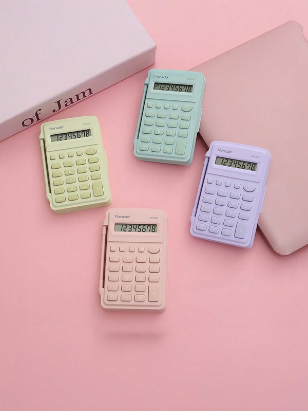 1pc Mini Student Calculator, Cute & Fashionable Design, 8 Digit Display, Suitable For Work, Study, Finance, Accounting, Portable Handheld Calculator Back To School