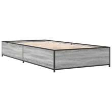 Single Grey Sonoma Bed Frame 90x190 Cm No Mattress Included Modern Design Durable Construction Ideal For Small Spaces - Grey - View 5