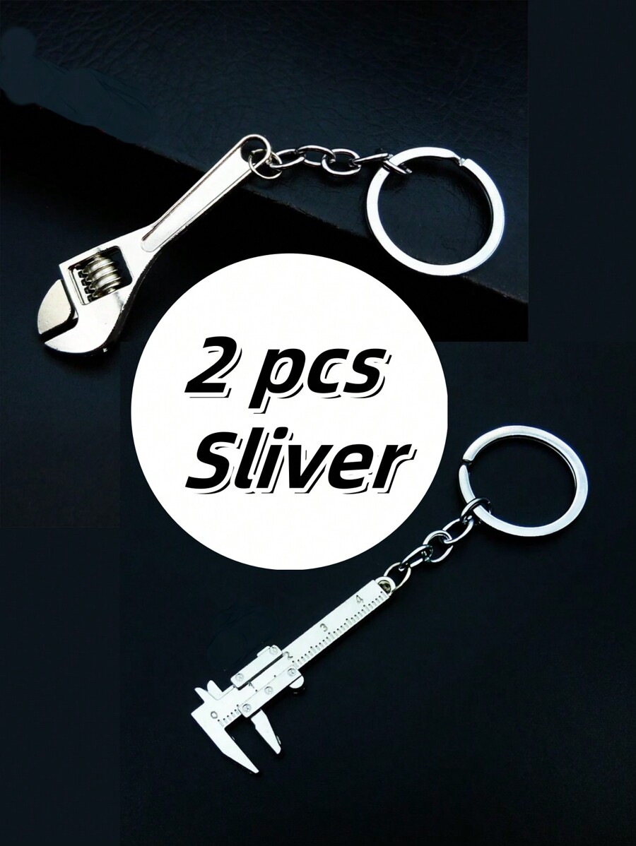 2 PC Outdoor Mini Wrenches Vernier Caliper Keychain Portable Tools 