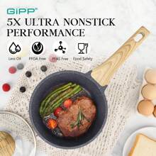 GiPP Nonstick Sauce Pan With Lid - 1.5L Small Sauce Pot Non Stick Cooking Pot With Stay-Cool Handle, Kitchen Pots Granite Saucepan Induction Compatible, PFOA Free(Grey, 16cm) - Dark Grey - View 7