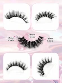 Asiteo 5 Pairs New Cat Eye False Eyelashes 3D Natural Transparent Band Fake Lashes Fluffy Soft Criss-Cross Cartoon Eyelashes Delicate Natural Eyelash Extensions Makeup - 眼尾拉長款 - 查看 2