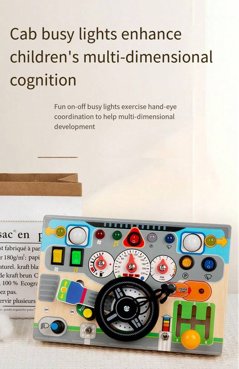 Kids' Red & Green Light Switch Busy Board, Montessori Educational Toy ...
