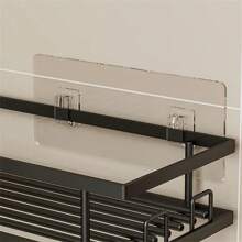 3 件套转角粘性淋浴篮：2/3 件套淋浴架，带肥皂盒，防锈不锈钢浴室收纳架，免钻壁挂式搁板，黑色饰面浴室装饰夏季浴室配件 - 黑色 - 查看 6