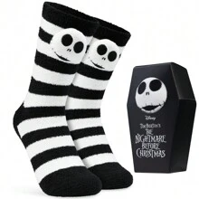 Disney The Nightmare Before Christmas Fluffy Slipper Socks Non Slip Bed Gift - one-size - View 1