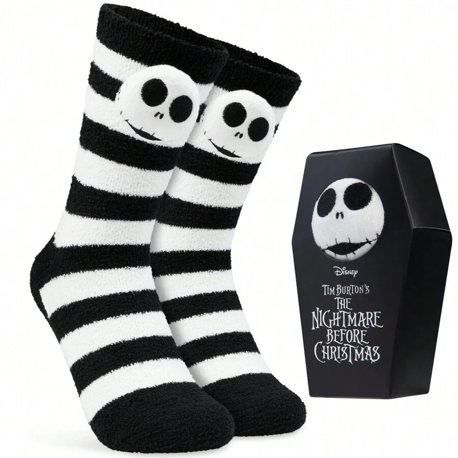 Disney The Nightmare Before Christmas Fluffy Slipper Socks Non Slip Bed Gift - one-size - View 1