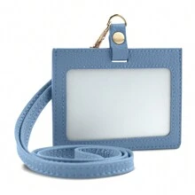 Horizontal ID Card Holder Card Case Lanyard For Women Name Tag Lanyard Employee ID Badge Business Card Commuter Wallet Double Sided Holds Up To 3 Cards Credit Card Wallet Mini Wallet Purse Wallet Card Wallet