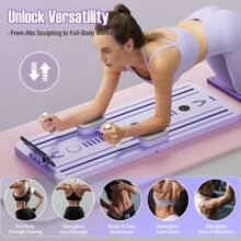2024 NEW 8-In-1 Multifunctional Fitness Board - ABS Pilates Slide Board For Abdominal & Core Strength Training, Home Gym Exercise Equipment, Foldable & Portable For Efficient Fat Burning - Purple - View 8