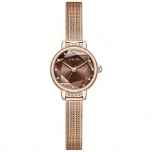 ColevKie 1st Dameshorloge van roestvrij staal met roségouden meshband, waterdicht quartzhorloge, modieus en romantisch, geschikt voor dagelijks gebruik