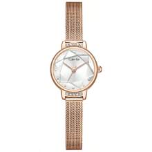 ColevKie 1st Dameshorloge van roestvrij staal met roségouden meshband, waterdicht quartzhorloge, modieus en romantisch, geschikt voor dagelijks gebruik