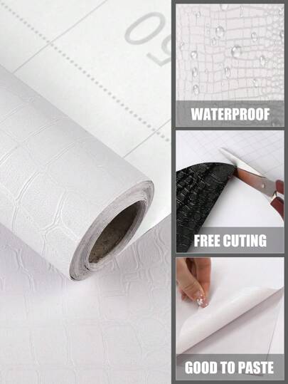 1roll Crocodile Wallpaper Lavish Zwart Matte Textured Self Removable Home ation Renovation Paste The Wand Product view 8