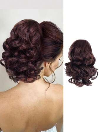 SHDanrtsey 1pc Women's Ponytail Hair Extension, Lightweight Braided Fake Ponytail Clip-On