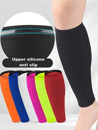 1pc Calf Compression Sleeve For Women And Men, Leg Support Sports Socks, Made Of Polyester For Recovery, Running, Traveling, Cycling, Sports, Fitness