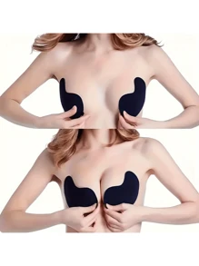 3 对不同形状隐形自粘式胸罩内衣配件，露背聚拢胸罩，可重复使用硅胶罩，乳头胸罩 - 彩色 - 查看 6