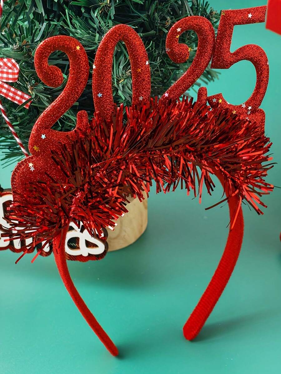 1pc Girls New Year 2025 Number Creative Costume Headband, Christmas