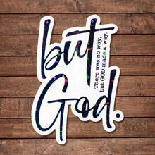 1/2/5pcs But God,There Was No Way But God Made A Way Sticker | Fun And Quirky Vinyl Decal For Planners, Journals, And Laptops | Cute And Mindful Design For Meditation, Wellness Enthusiasts, And Book Lovers | Fashionable, Artsy, Positive Affirmation Sticker - Multicolor - View 1