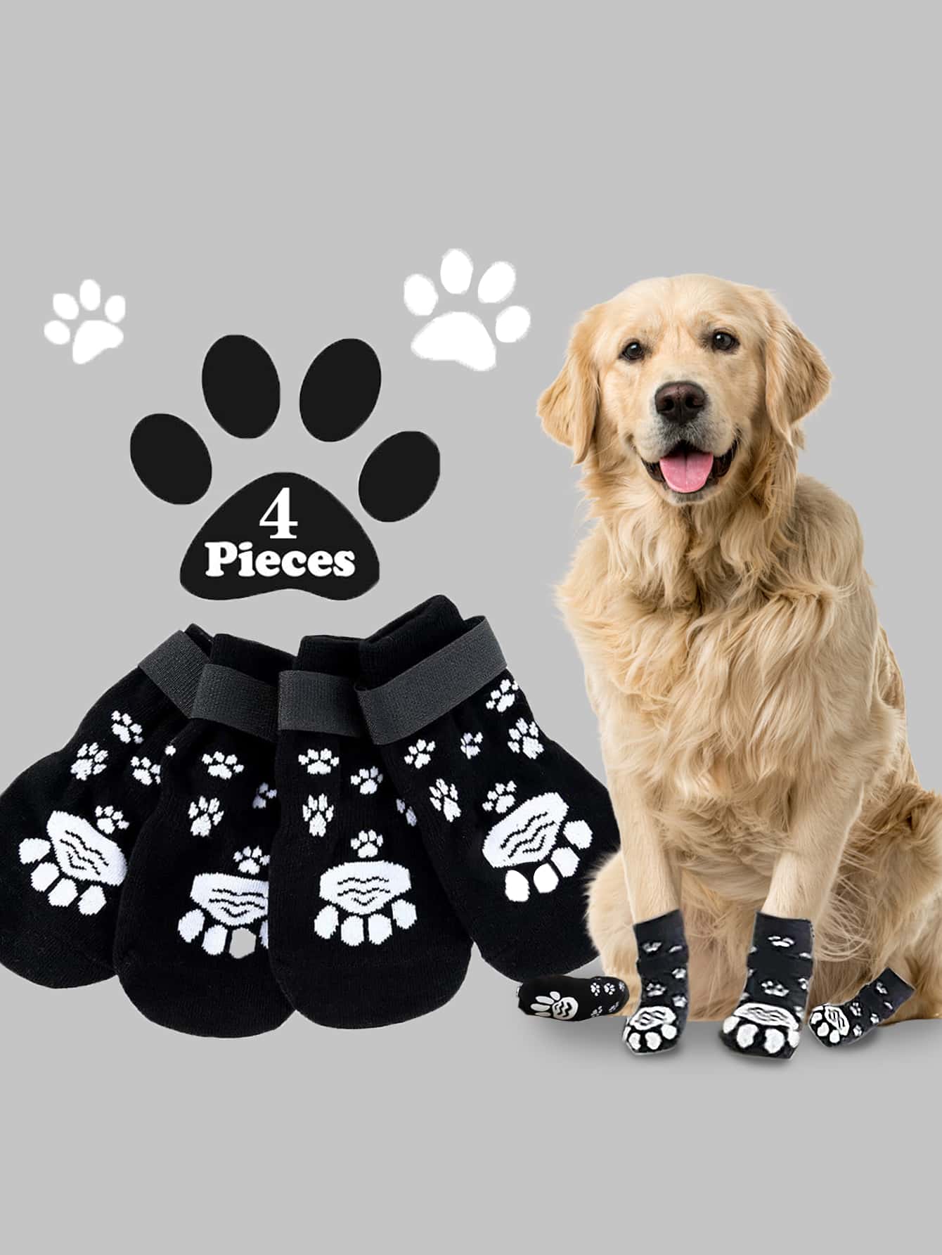 4pcs Dog Non-Slip Socks, Pet Shoes, Suitable For Indoor Activities
