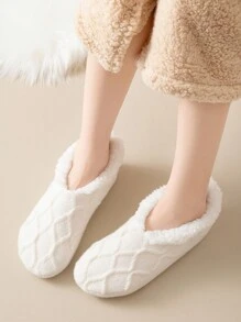 1 Đôi tất giữ ấm chân đi trong nhà lót lông dày dặn dành cho nữ, dễ thương, ấm áp, chống trượt, lý tưởng để sử dụng ở nhà vào mùa thu/đông, ấm áp - Nhiều màu - Xem 7