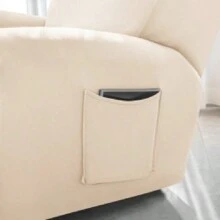 Recliner Chair Covers, 4-Piece Velvet Stretch Recliner Slipcover Single Seat Couch Cover Soft Furniture Protector With Pocket (Beige) - Beige - View 4