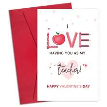 1PC Funny Valentine's Day Card Gifts For Teacher, Cute Valentine's Day Gifts For Teacher, Teacher Valentine's Day Card Gifts, I Love Having You As My Teacher - Multicolor - View 2