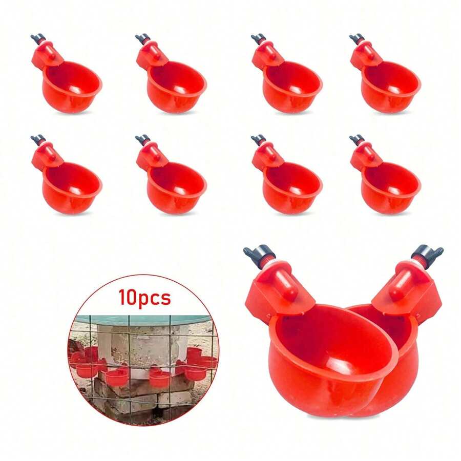 10 peças alimentador automático de tigela de água para galinhas, patos, gansos, equipamento de avicultura, tigela de água para pombos, bebedouro para galinhas codornas