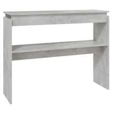 Stylish Concrete Grey Console Table With Engineered Wood Design 102x30x80 Cm Modern Home Furniture - Grey - View 2
