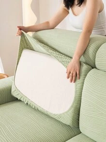 1 Stück einfarbiger Stretch Sofabezug, haustierfreundlicher Möbelschutz, abnehmbar, schmutz- und rutschfest, geeignet für Schlafzimmer, Büro, Wohnzimmer Sofa