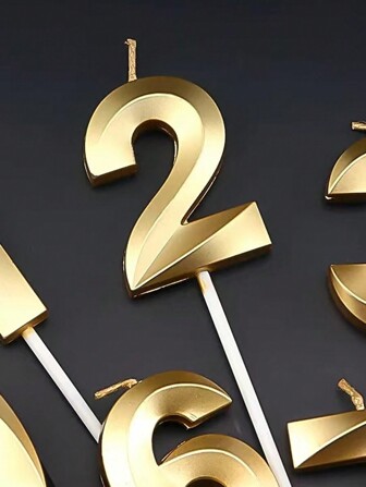 1pc Opera House Digit Birthday Candle, Age Number Cake Decorative Candle For Baking Cakes, Party Supplies