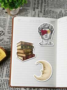 50pcs Dark Academia Cartoon Graffiti Stickers Water Cup Computer Luggage Decoration Waterproof Stickers - Multicolor - View 7