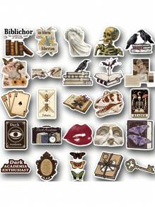 50pcs Dark Academia Cartoon Graffiti Stickers Water Cup Computer Luggage Decoration Waterproof Stickers - Multicolor - View 8