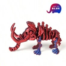 3D Printed Mammoth Action Figure - Elastic Movable Mammoth Model - Mammoth Statue With Flexible Joints - Collectible For Enthusiasts - Desktop Display - Birthday/Holiday Gift - Multicolor - View 13