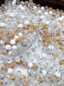 50pcs/Pack 8mm Frosted Round Beads With Starry Pattern, Ideal Material For Diy Beaded Jewelry