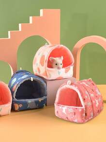 仓鼠冬季保暖睡袋窝，悬挂式吊床窝，适合沙鼠、龙猫、鹦鹉 - 彩色 - 查看 2