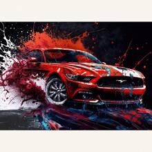 1 件墙面艺术海报可选框架彩色车辆海报帆布艺术流行涂鸦豪华汽车印刷壁画现代墙壁艺术挂画家居装饰无框流行