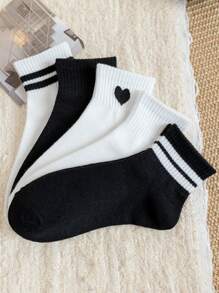 5 pares de calcetines versátiles a media pantorrilla, de estilo casual y minimalista