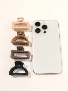 10件套咖啡色哑光纯色简约半圆形镂空可爱小发爪，适用于刘海和马尾辫，发夹，发卡，发夹，发抓夹，发夹，发卡，发饰，秋冬季女士发饰，适合度假装扮、夏季装扮、节日、派对等场合。 - 彩色 - 查看 8