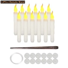24PCS LED Wax Flickering Flameless Candle Lights Battery Operated Taper Dinner Party Home Halloween Thanksgiving Xmas Christmas Wedding Valentines Day Decorations Candles - 白色 - 查看 11