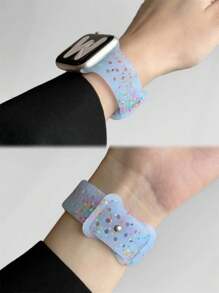 1 Stück transparentes Silikon Sportarmband kompatibel mit Bändern 42mm 44mm 45mm 46mm 49mm, modischer Ersatzarmband für Smartwatches für Männer und Frauen, geeignet für Series Ultra2 Ultra SE2 SE 10 9 8 7 6 5 4 3 2 1
