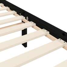 Solid Wood Pine Single Bed Frame Black 90x190 Cm No Mattress Included - Black - View 9