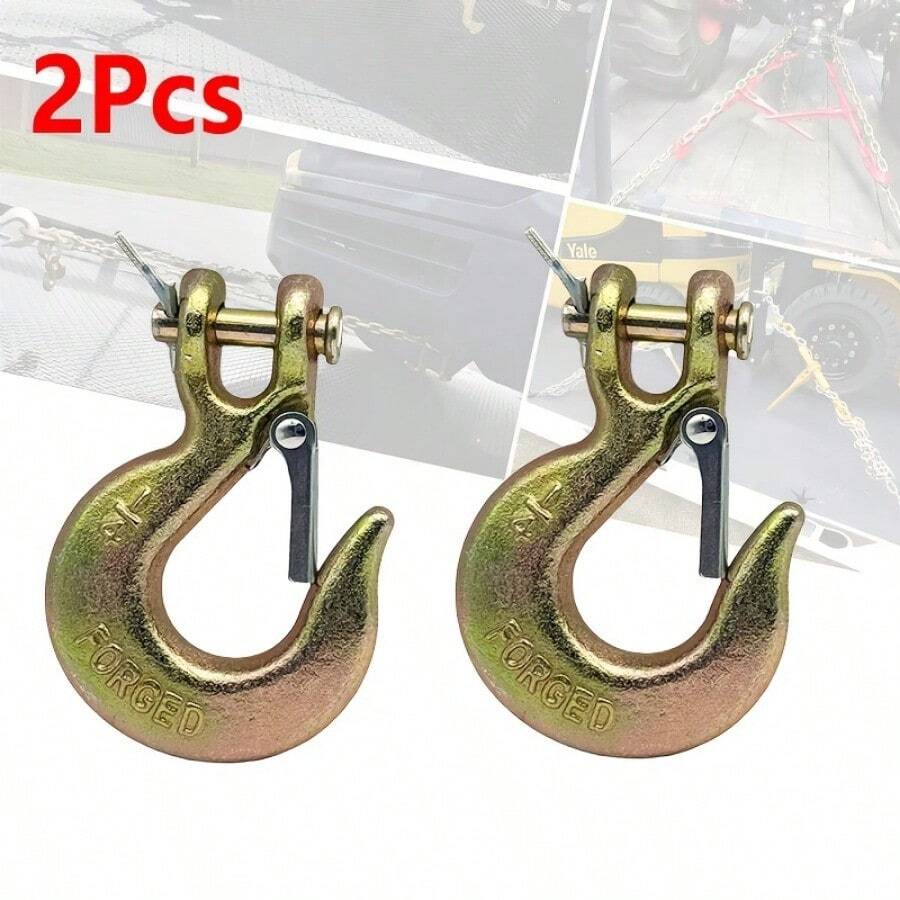 2/4Pcs G70 Grade Galvanized Claw Hook Sliding Hook Chain Link Hook Claw Hook Multi-Specification Lifting Hook - Gold - View 1
