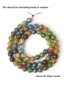 1 串天然碧玺珠圆形散珠 4 6 8 10 毫米挑选尺寸适合制作珠宝 DIY 手链项链 - 彩色 - 查看 8