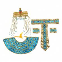 Set de accesorii pentru costume egiptene Faraon egiptean caciulă, guler egiptean, brățări pentru jocuri de rol de Halloween, cosplay