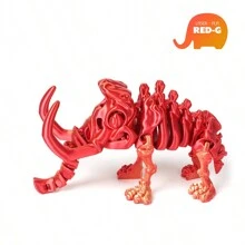 3D Printed Mammoth Action Figure - Elastic Movable Mammoth Model - Mammoth Statue With Flexible Joints - Collectible For Enthusiasts - Desktop Display - Birthday/Holiday Gift - Multicolor - View 14