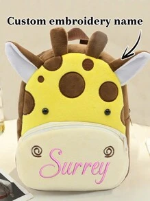 LICVIC 1 pieza Mochila infantil con nombre bordado personalizado, útiles escolares de vuelta al cole para niños, mochila con dibujos animales, bolsa escolar con nombre bordado personalizado, regalo para niños, mochila para guardería, bolsa de almacenamiento escolar, bolsa de almacenamiento de papelería, suministros para estudiantes, suministros para guardería, mochila con dibujos animados, regalo de Navidad, regalo de cumpleaños, regalo de vuelta al cole, regalo de Año Nuevo, regalo para niño, regalo para niña, dinosaurio, tigre, koala, gato, jirafa, unicornio, elefante