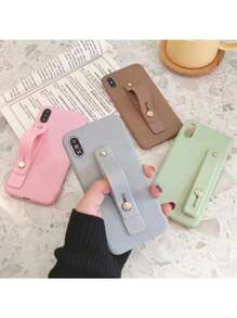 Mobile Phone Push-Pull Finger Ring Buckle Bracket Telescopic Simple Adhesive Solid Color Silicone Wristband Bracket Anti-Fall Outdoor Multi-Purpose