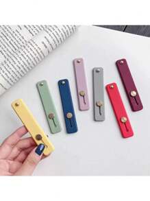 Mobile Phone Push-Pull Finger Ring Buckle Bracket Telescopic Simple Adhesive Solid Color Silicone Wristband Bracket Anti-Fall Outdoor Multi-Purpose