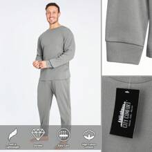 City Comfort Family Matching Christmas Pyjama 2 Piece Cosy Loungewear Set Couples Xmas PJ Festive Gift - Grey - View 2