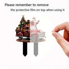 Christmas Potting Posts, Santa Truck Garden Posts, Outdoor Lawn And Yard Decorations Outdoor Party Decoration Ground Inserts