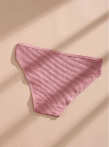 Bộ 6 quần lót nữ màu trơn họa tiết chữ, quần lót bikini gợi cảm và thoải mái, phù hợp cho thể thao và mặc hàng ngày. - Nhiều màu - Xem 4