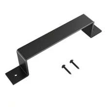 Dolonm 6.56ft Black Heavy Duty Carbon Steel Sliding Barn Door Hardware + Bent Handrail + Swing Stop For 24"-36" Width Doors - 黑色 - 查看 4